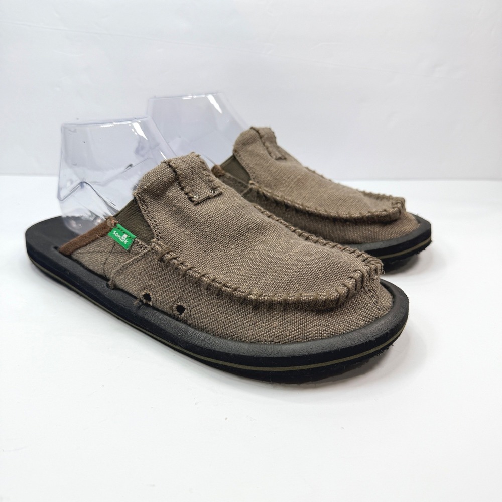 Sanuk Men Size 8 You Got My Back II Sandals Slip On Loafer Canvas Casual Beach